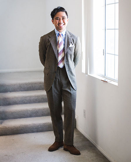 Твидовый костюм и chukka Loake